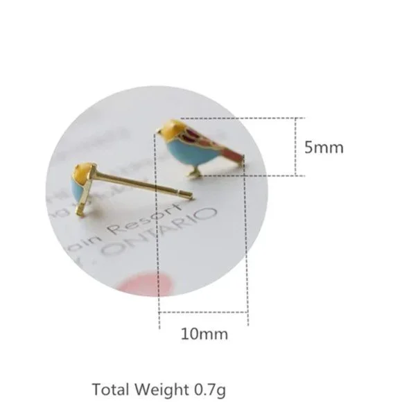 Anthro Cute Bird Stud Earrings - Picture 3 of 5